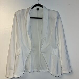 White Women's Open Front Blazer Jacket